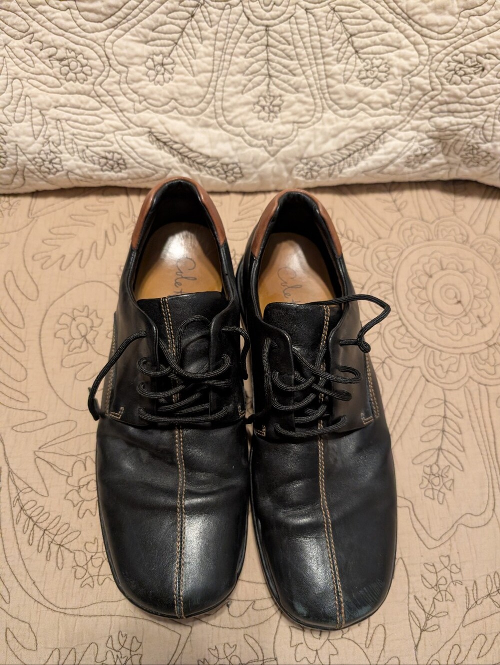 Cole Haan Men's Black Leather Lace-Up Dress Shoes